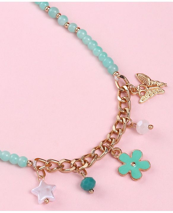 Babyhug Free Size Neck Piece & Bracelet Set- Mint Green