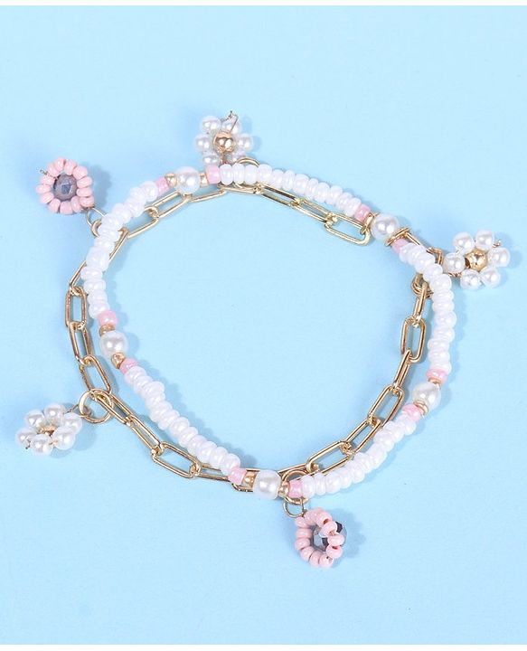 Pine Kids Free Size Necklace & Bracelet Set With Tassel Detailing- Multicolor