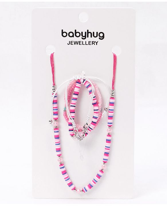 Babyhug Free Size Neck Piece & Bracelet Set- Multicolor