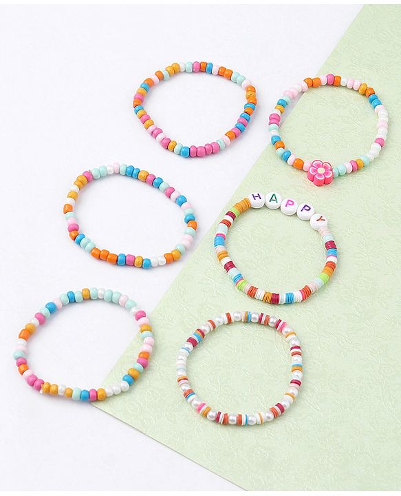 Babyhug Beads Bracelets Pack Of 6  - Multicolor