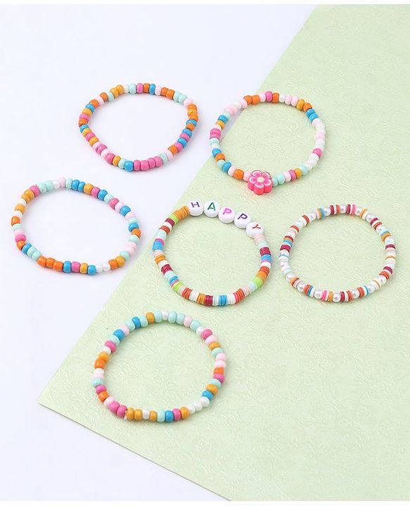 Babyhug Beads Bracelets Pack Of 6  - Multicolor