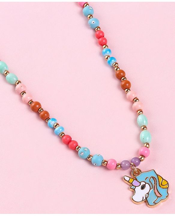 Babyhug Free Size Neck Piece & Bracelet Set- Multicolor