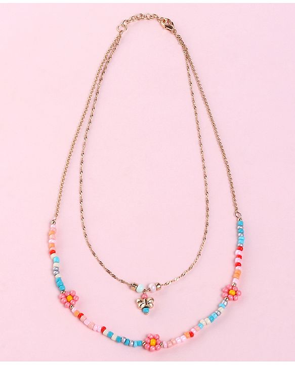Babyhug Free Size Neck Piece & Bracelet Set- Multicolor