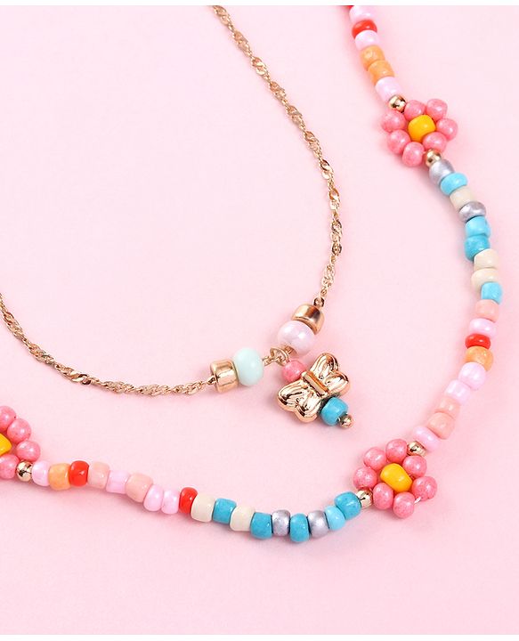 Babyhug Free Size Neck Piece & Bracelet Set- Multicolor