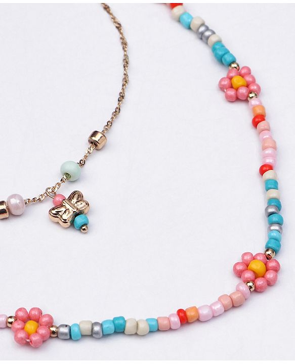 Babyhug Free Size Neck Piece & Bracelet Set- Multicolor