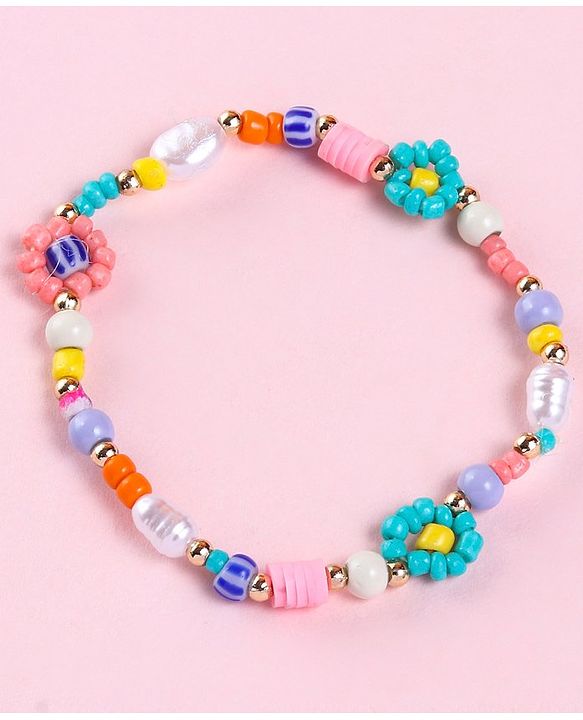 Babyhug Free Size Neck Piece & Bracelet Set- Multicolor