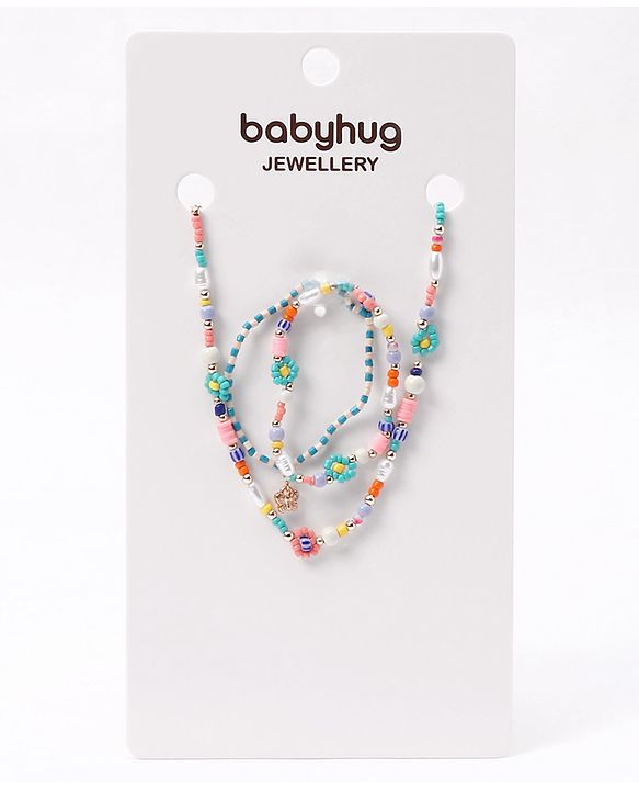 Babyhug Free Size Neck Piece & Bracelet Set- Multicolor
