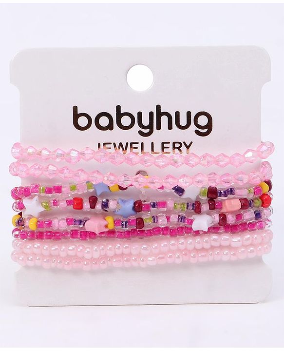 Babyhug Pearls Bracelets Pack Of 8 - Multicolor