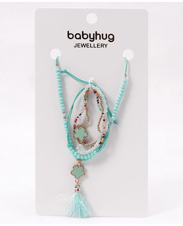 Babyhug Free Size Neck Piece & Bracelet Set- Blue
