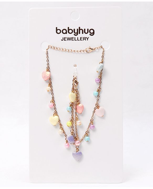 Babyhug Free Size Neck Piece & Bracelet Set- Multicolor