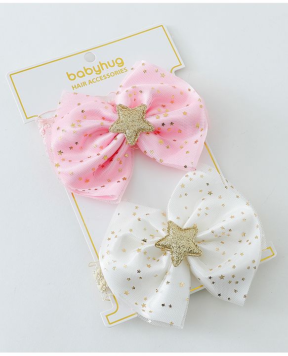 Babyhug Free Size Head Band with Bow Applique  Set of 2 - Multicolour