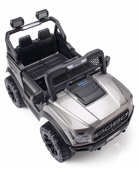 Babyhug Battery Operated Ride On Jeep With Lights and Music - Grey