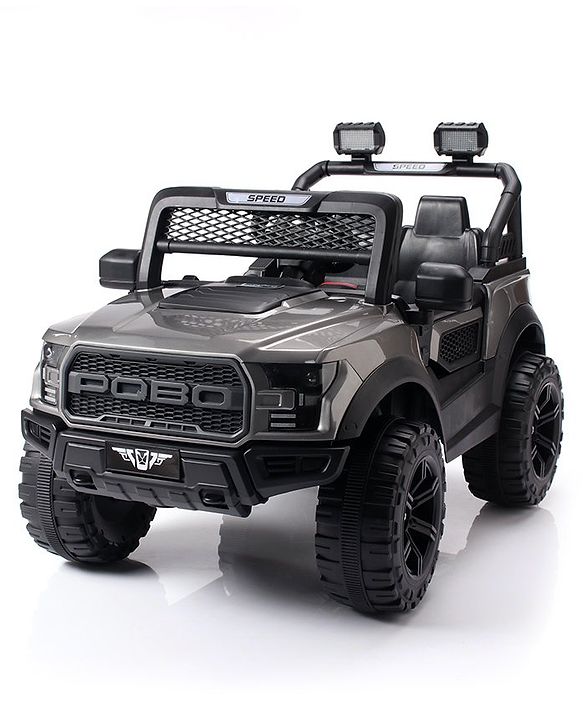 Babyhug Battery Operated Ride On Jeep With Lights and Music - Grey