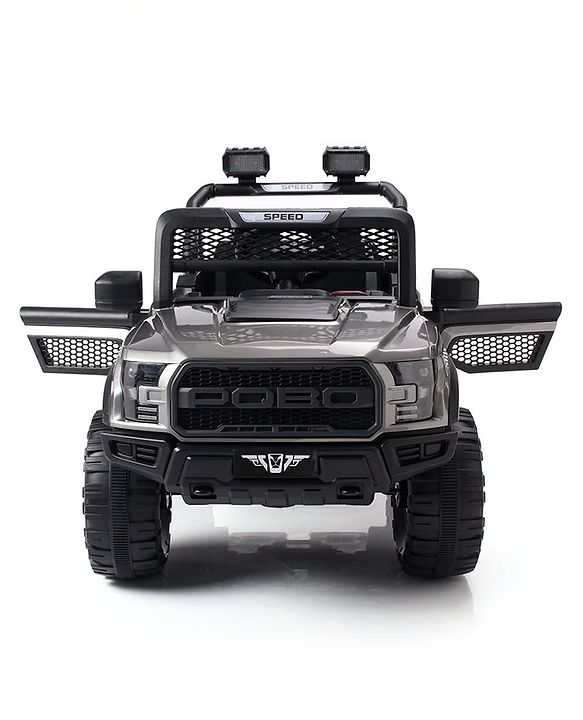 Babyhug Battery Operated Ride On Jeep With Lights and Music - Grey