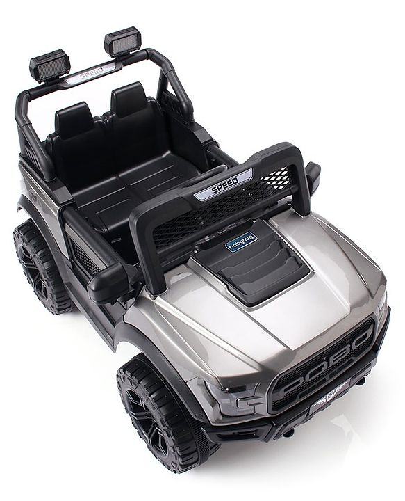 Babyhug Battery Operated Ride On Jeep With Lights and Music - Grey