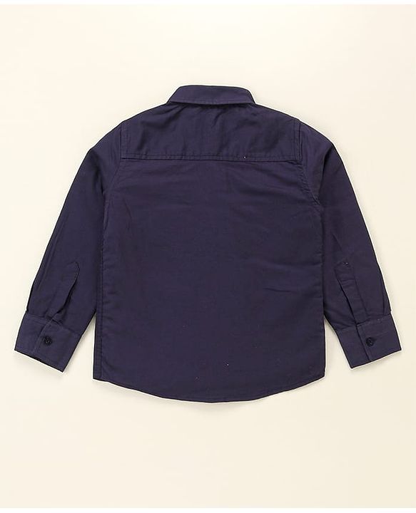 Babyhug Lycra Blend Full Sleeves Checked Party Suit- Grey & Dark Blue