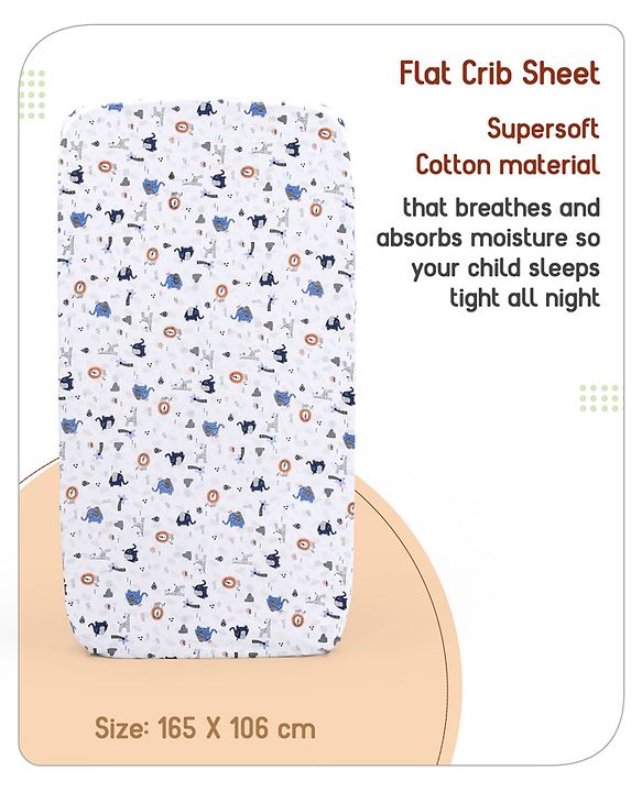 Babyhug Cotton Crib Bedding Set Elephant Print -Multicolor
