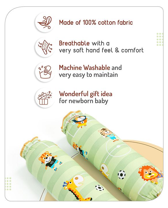 Babyhug Cotton Crib Bedding Set Elephant Print -Multicolor
