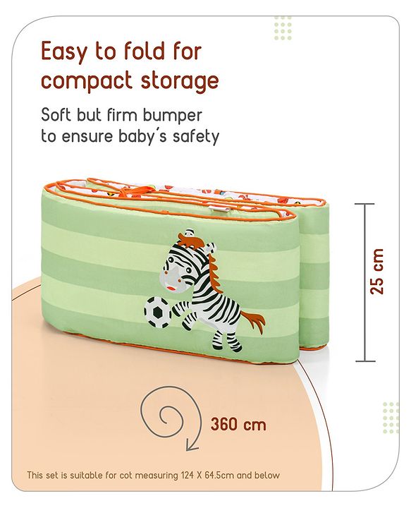 Babyhug Cotton Crib Bedding Set Elephant Print -Multicolor