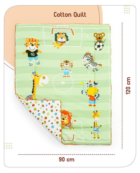 Babyhug Cotton Crib Bedding Set Elephant Print -Multicolor