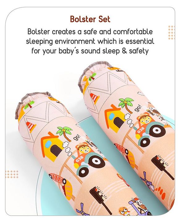 Babyhug Cotton Crib Bedding Set Elephant Print -Multicolor