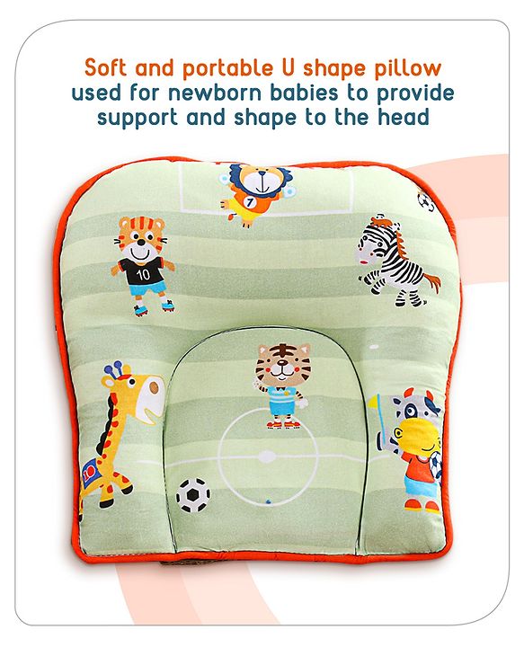 Babyhug Cotton Bedding Set with Mosquito Net Soccer Print- Green