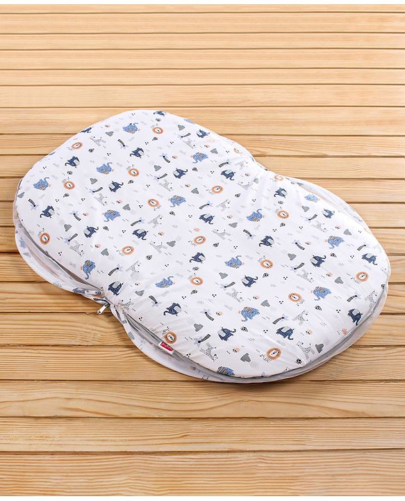 Babyhug Cotton Bedding Set with Mosquito Net Soccer Print- Green