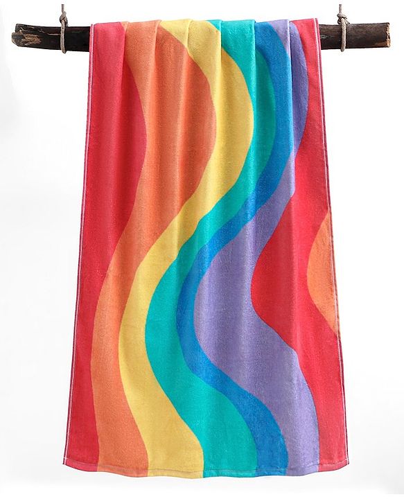 Pine Kids Towel Free Size Rainbow Print - Pink & Purple