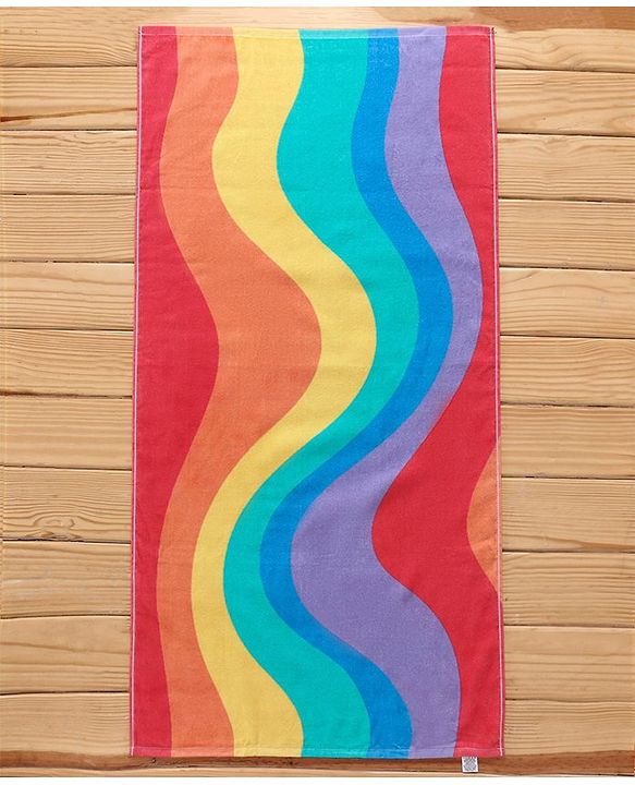 Pine Kids Towel Free Size Rainbow Print - Pink & Purple