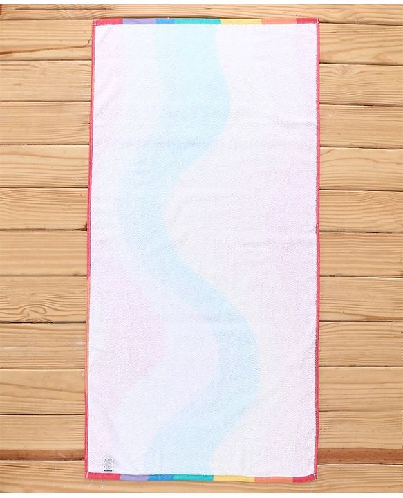 Pine Kids Towel Free Size Rainbow Print - Pink & Purple