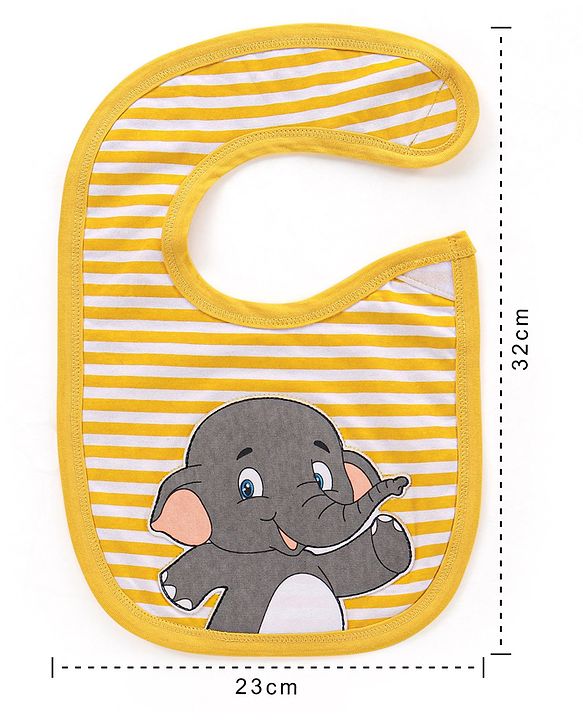 Babyhug Bib Velcro Closure  Animal Print Pack of 5 - Multicolour