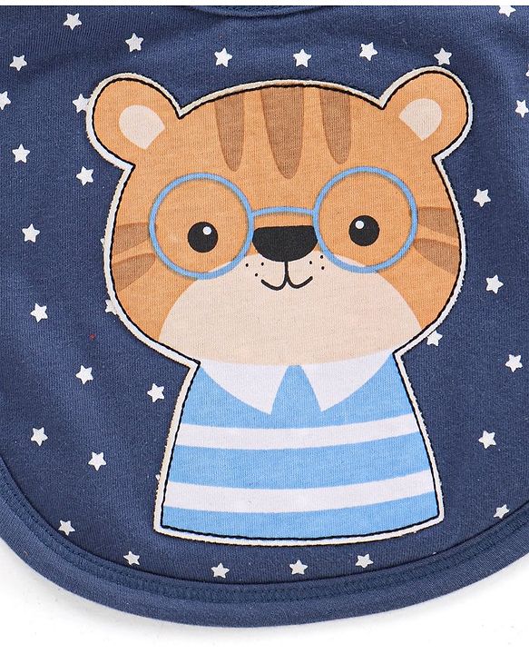 Babyhug Bib Velcro Closure  Animal Print Pack of 5 - Multicolour