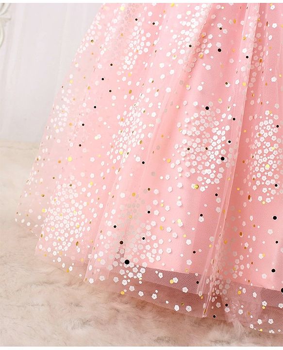 Babyhug Woven Sleeveless Party Dress with Bow - Peach