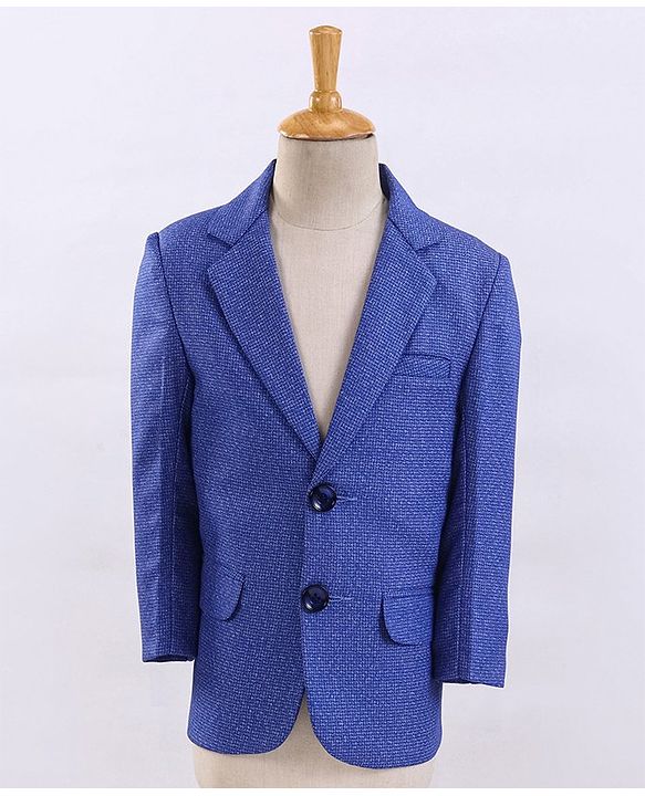 Babyhug Full Sleeves 4 Piece Party Suit With Bow - Royal Blue