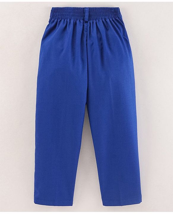 Babyhug Full Sleeves 4 Piece Party Suit With Bow - Royal Blue