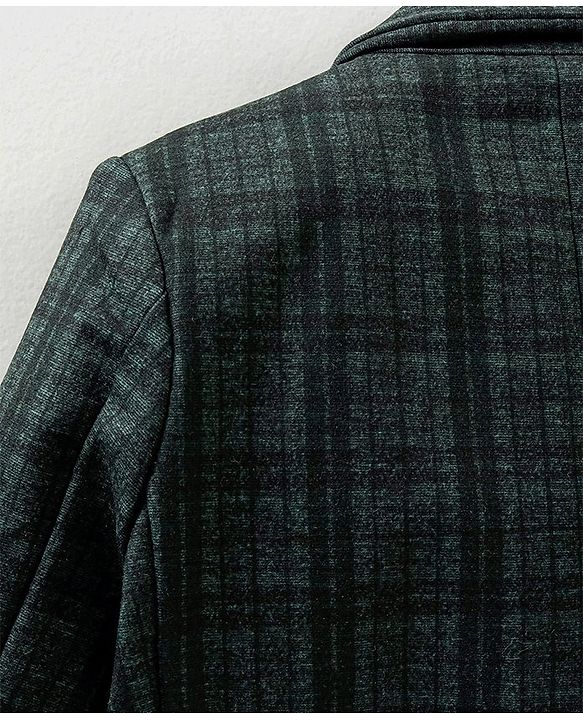 Babyhug Woven Full Sleeves Check Blazer - Green