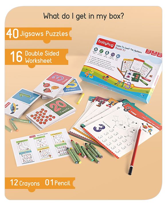 Babyhug Learn the Numbers Jigsaw Puzzle With Activity Kit - 40 Pieces