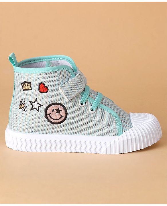 Cute Walk by Babyhug Stripped Casual Shoes with Velcro Closure- Blue
