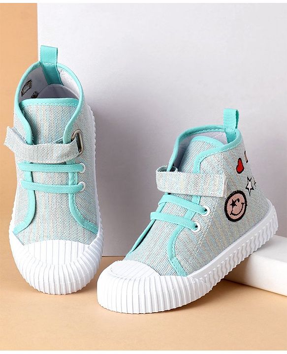 Cute Walk by Babyhug Stripped Casual Shoes with Velcro Closure- Blue