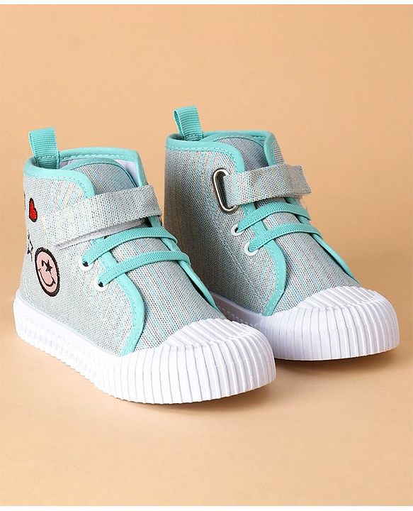 Cute Walk by Babyhug Stripped Casual Shoes with Velcro Closure- Blue