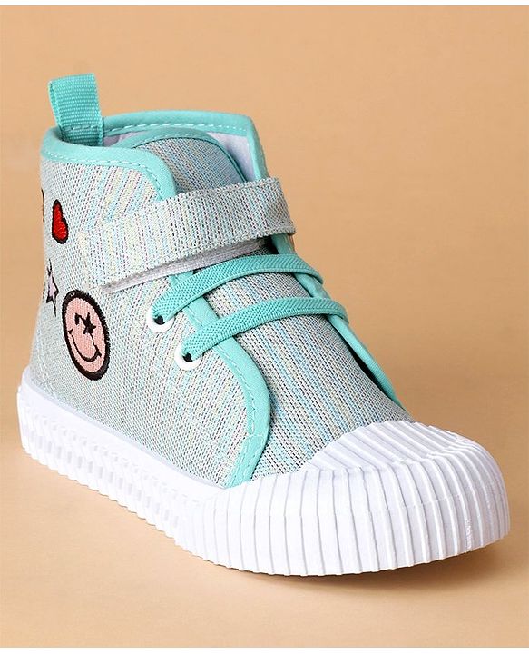 Cute Walk by Babyhug Stripped Casual Shoes with Velcro Closure- Blue
