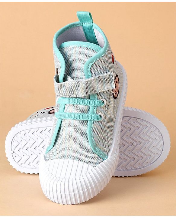 Cute Walk by Babyhug Stripped Casual Shoes with Velcro Closure- Blue