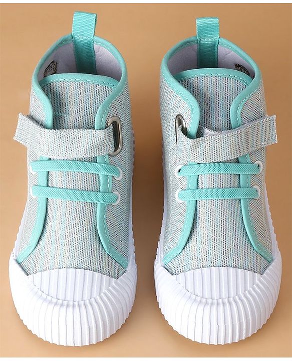 Cute Walk by Babyhug Stripped Casual Shoes with Velcro Closure- Blue