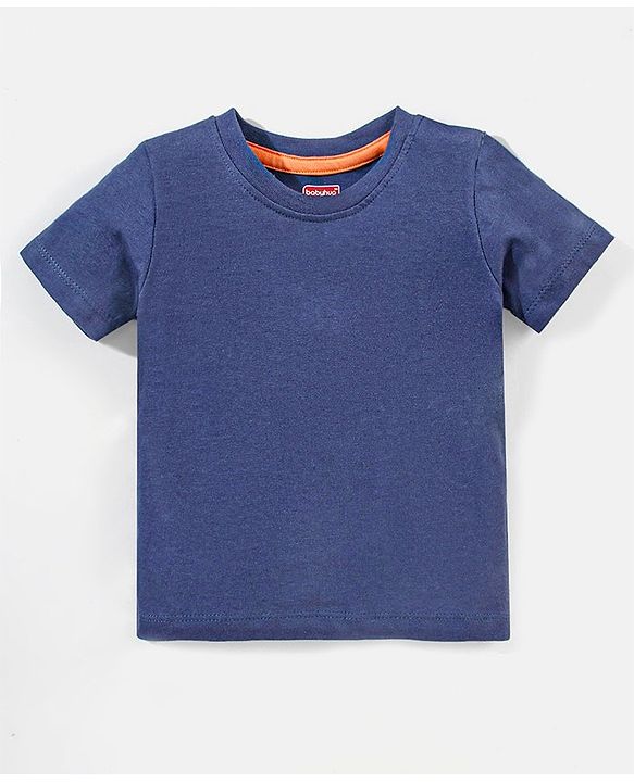 Babyhug 100% Cotton Camouflage Printed Dungaree and Half Sleeves Solid Color T-Shirt Set - Blue