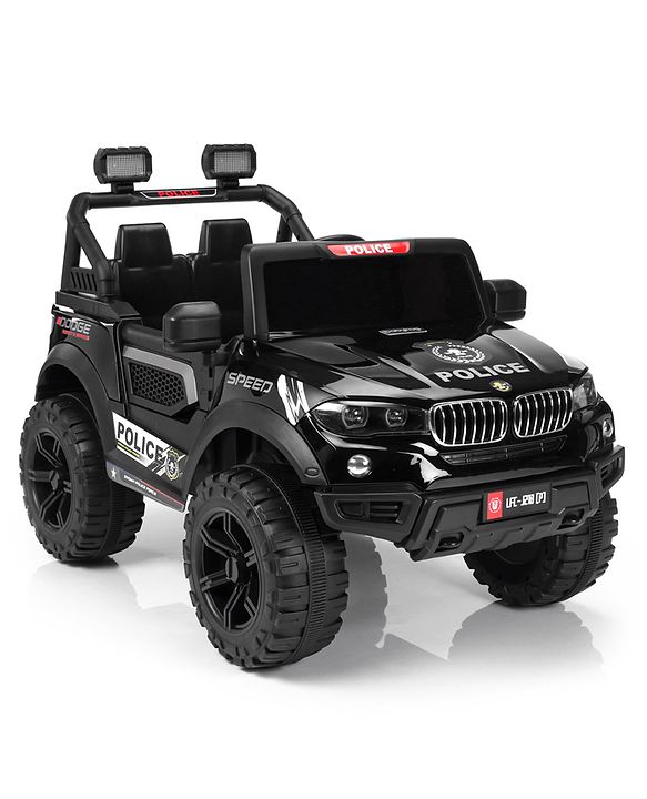 Babyhug Battery Operated Police Ride on Jeep with Light & Music - Black
