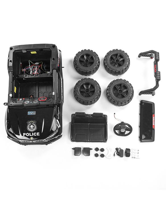 Babyhug Battery Operated Police Ride on Jeep with Light & Music - Black