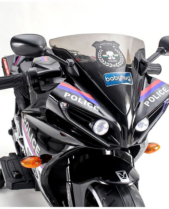 Babyhug Police Battery Operated Ride on Bike With Music & Light - Black