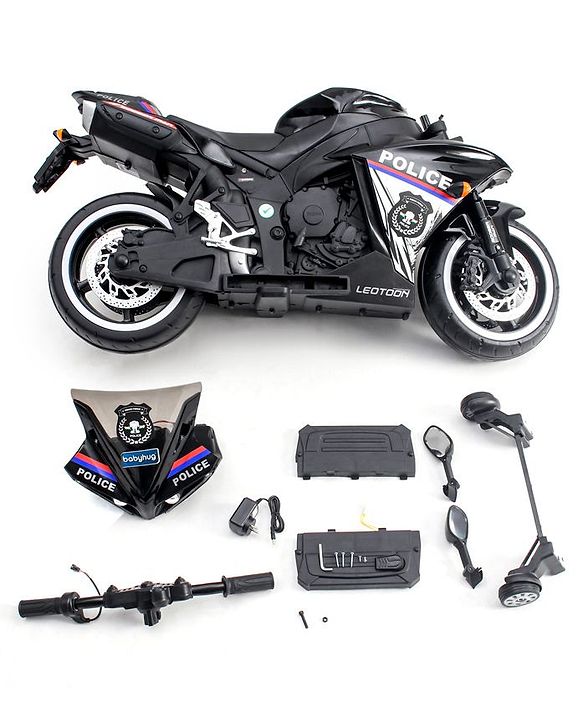 Babyhug Police Battery Operated Ride on Bike With Music & Light - Black