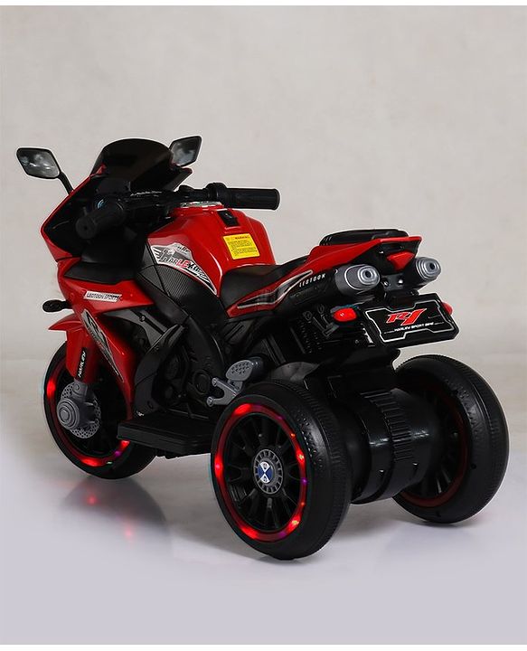 Babyhug Battery Operated Three Wheeler Mini R1 Bike With Music & Light - Red