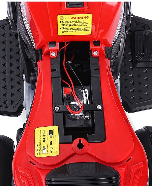 Babyhug Battery Operated Three Wheeler Mini R1 Bike With Music & Light - Red